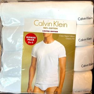 New Calvin Klein Crew Neck T-shirt (4 Pack) [Small]